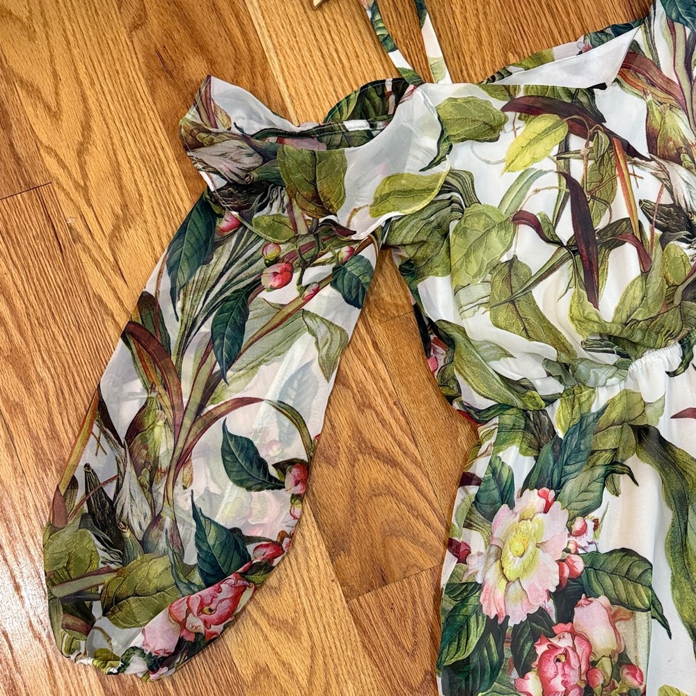 Adrianna Papell Cold Shoulder Ruffle Floral Mini Dress - Picture 7 of 9